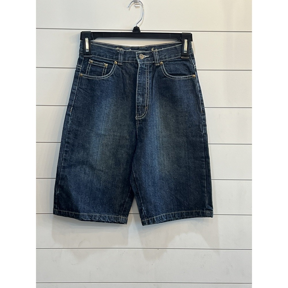 MAKAVELI BRANDED Juniors Navy Blue  Shorts Size 16 Embroidered Pockets